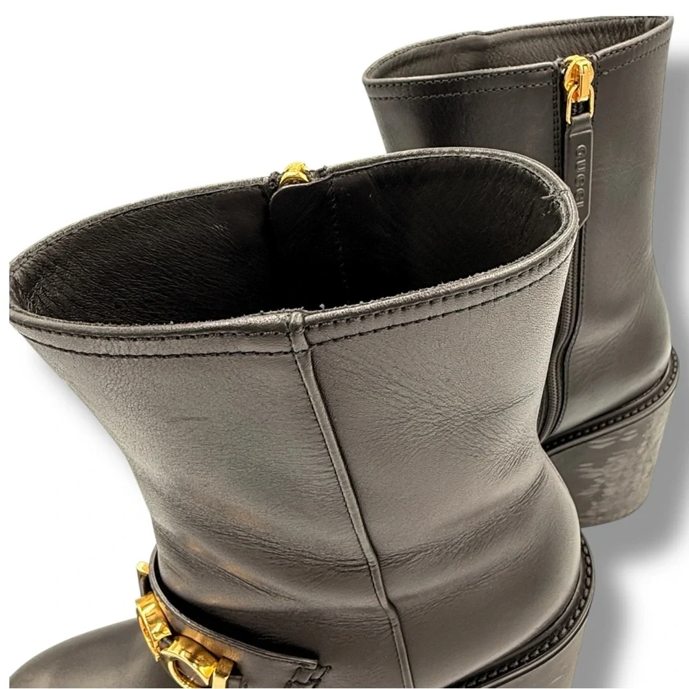 Gucci Logo Ankle Boots Black Leather – EU 37 - Picture 12 of 16